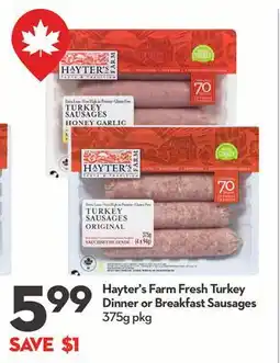 Longo's Fresh Turkey Dinner or Breakfast Sausages offer