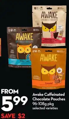 Longo's Awake Caffeinated Chocolate Pouches offer