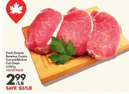Longo's Fresh Ontario Boneless Centre Cut and Rib End Cut Chops offer