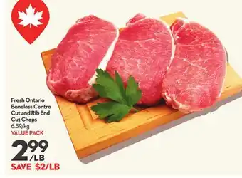 Longo's Fresh Ontario Boneless Centre Cut and Rib End Cut Chops offer