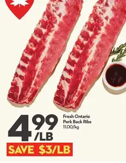 Longo's Fresh Ontario Pork Back Ribs offer