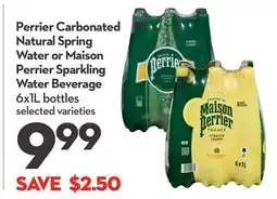 Longo's Perrier Carbonated Natural Spring Water or Maison Perrier Sparkling Water Beverage offer