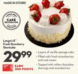 Longo's 8 Fresh Strawberry Shortcake offer