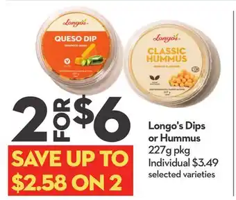 Longo's Dips or Hummus offer