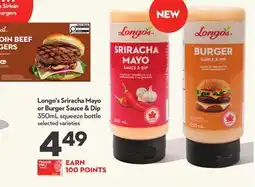 Longo's Sriracha Mayo or Burger Sauce & Dip offer