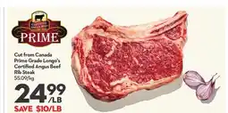 Longo's Cut from Canada Prime Grade Longo's Certified Angus Beef Rib Steak offer