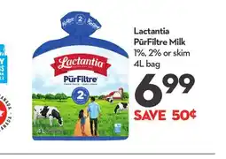 Longo's Lactantia PūrFiltre Milk offer