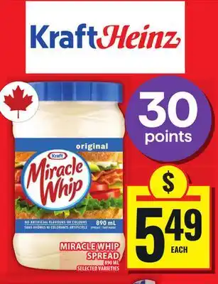 Food Basics KRAFT MIRACLE WHIP SPREAD offer