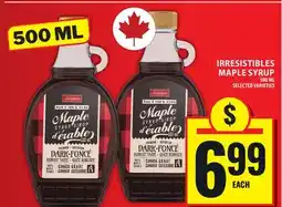 Food Basics IRRESISTIBLES MAPLE SYRUP offer