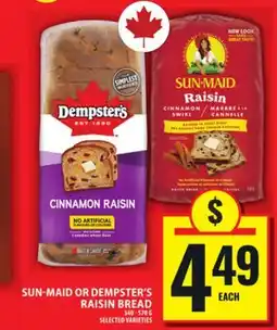 Food Basics SUN-MAID OR DEMPSTER'S RAISIN BREAD offer