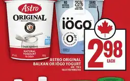 Food Basics ASTRO ORIGINAL BALKAN OR IÖGO YOGURT offer