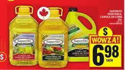 Food Basics SAPORITO VEGETABLE, CANOLA OR CORN OIL offer