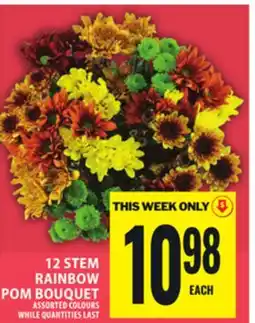 Food Basics 12 STEM RAINBOW POM BOUQUET offer