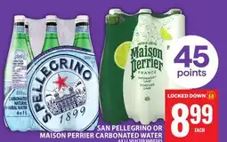 Food Basics SAN PELLEGRINO OR MAISON PERRIER CARBONATED WATER offer