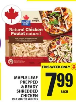Food Basics MAPLE LEAF PREPPED & READY SHREDDED CHICKEN offer