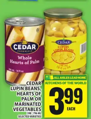 Food Basics CEDAR LUPIN BEANS, HEARTS OF PALM OR MARINATED VEGETABLES offer