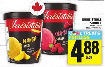 Food Basics IRRESISTIBLE SORBET offer