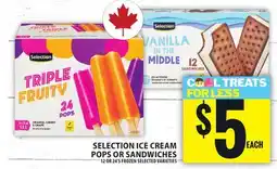 Food Basics SELECTION ICE CREAM POPS OR SANDWICHES offer