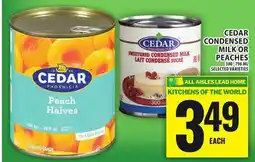 Food Basics CEDAR CONDENSED MILK OR PEACHES offer