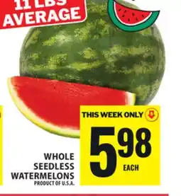 Food Basics WHOLE SEEDLESS WATERMELONS offer