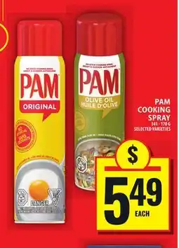 Food Basics PAM COOKING SPRAY offer