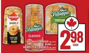 Food Basics VILLAGGIO BREAD OR BUNS OR DEMPSTER'S BAGELS offer