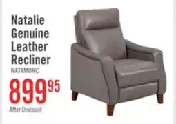 The Brick Natalie 32.5 Top-Grain Genuine Leather Pushback Reclining Chair with Wood Legs - Grey offer
