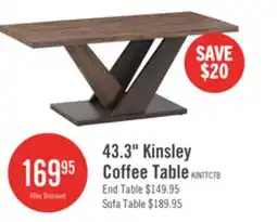 The Brick Kinsley 43.3 Modern Coffee Table - Dark Brown Wood offer