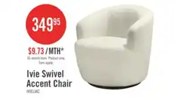 The Brick Ivie 28.7 Chenille Boucle Fabric Curved Swivel Accent Chair - White offer