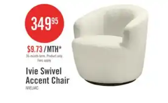The Brick Ivie 28.7 Chenille Boucle Fabric Curved Swivel Accent Chair - White offer