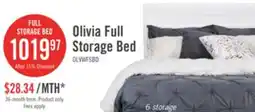 The Brick Olivia Platform Storage Bed with Headboard & Frame, Made in Canada, White - Full Size offer
