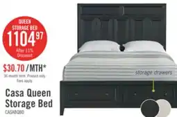 The Brick Casa Panel Bed with Headboard & Frame, Wood, Black - Queen Size offer