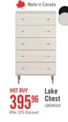 The Brick Lake Bedroom Chest of Drawers, 5-Drawer, 29W x 52H, Made in Canada, Glam - White offer