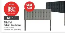 The Brick Ellis Upholstered Headboard in Grey Fabric, Button Tufted - Full Size offer