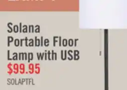 The Brick Solana 64 Modern Metal Acrylic Portable Indoor/Outdoor Floor Lamp with USB Port - Black offer