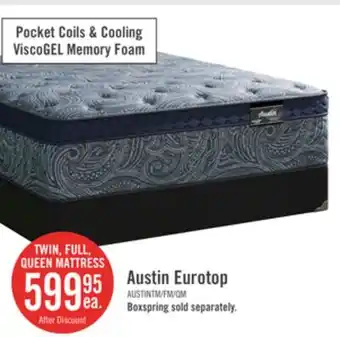 The Brick Springwall Austin Eurotop Luxury Firm Twin Mattress offer