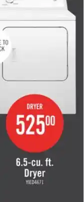 The Brick Inglis 6.5 Cu. Ft. Electric Dryer - White - YIED4671EW offer