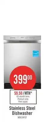 The Brick Midea 24 Front-Control Dishwasher with Interior Light - MDF24P2BST offer
