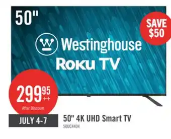 The Brick Westinghouse 50 4K UHD Roku Smart TV offer