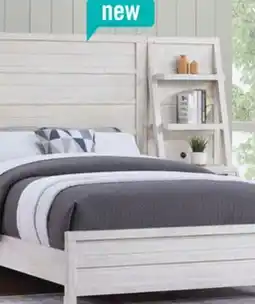 The Brick Haven Panel Bed with Headboard & Frame, White - Queen Size offer