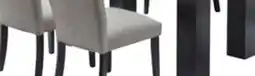 The Brick Burk 7pc Dining Set with Table & 6 Chairs, Resin Marble-Look Top, 72W - Black/Grey offer