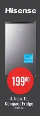 The Brick Hisense 18.7 4.4 Cu. Ft. Compact Refrigerator - Silver - RC44C1GSE offer