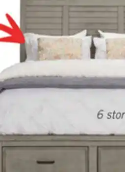 The Brick Levi Platform Storage Bed with Headboard & Frame, Wooden, Drift Grey - Queen Size offer
