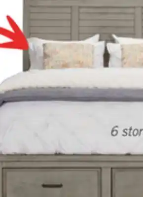 The Brick Levi Platform Storage Bed with Headboard & Frame, Wooden, Drift Grey - Queen Size offer