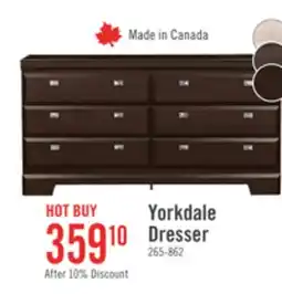 The Brick Yorkdale Bedroom 6-Drawer Dresser, 61.4W x 32.3H, Made in Canada - Brown offer