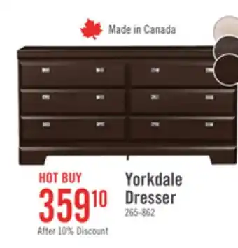 The Brick Yorkdale Bedroom 6-Drawer Dresser, 61.4W x 32.3H, Made in Canada - Brown offer