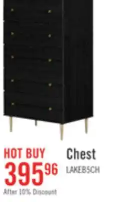 The Brick Lake Bedroom Chest of Drawers, 5-Drawer, 29W x 52H, Made in Canada, Glam - Black offer