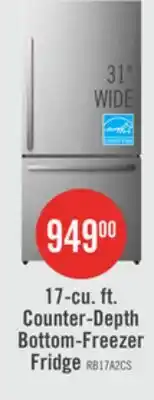 The Brick Hisense 31 17 Cu. Ft. Bottom-Mount Refrigerator - Titanium - RB17A2CSE offer