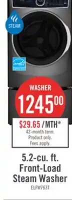 The Brick Electrolux 5.2 Cu. Ft. Front-Load High-Efficiency Steam Washer - Titanium - Stackable - ELFW7637AT offer