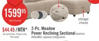 The Brick Meadow 2-Piece Right-Facing Chenille Fabric Power Reclining Sectional with Storage Chaise - Taupe offer